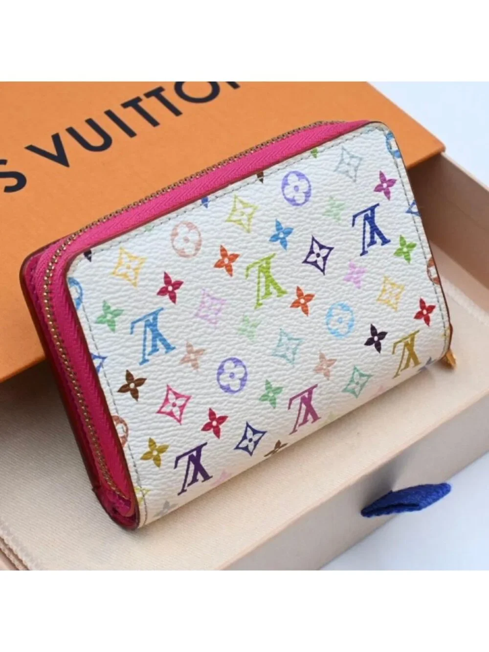 Louis Vuitton Bifold Wallet Portefeuille Lou Takashi Murakami Multicolor